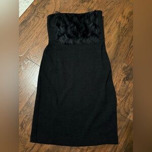 NWT Banana Republic Black Strapless Fringe Dress size 12